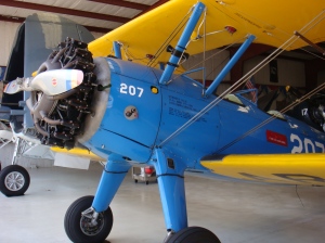Awesome vintage blue and yellow plane